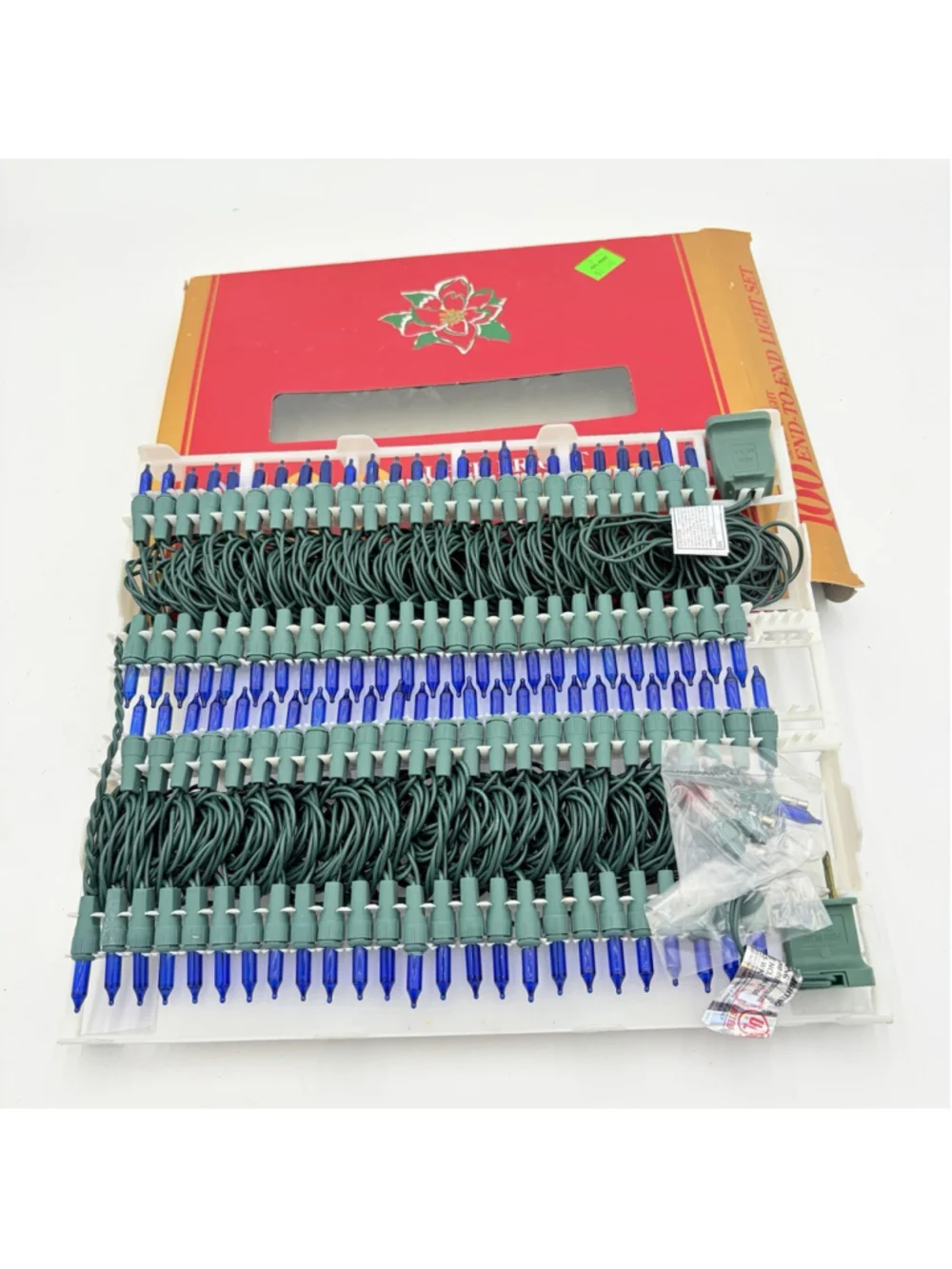 Holiday Time 100 BLUE Christmas Mini Lights 46’ End-to-End TESTED WORKING